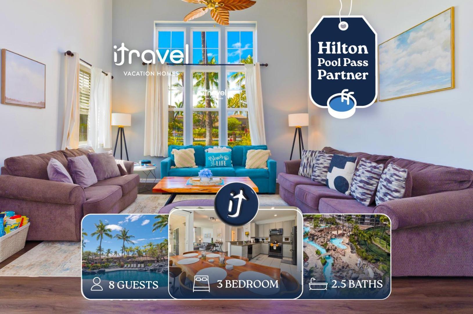 Hilton Pool Pass Included - Stylish Central Villa Mins To Beach Pool & Spa Waikoloa Ngoại thất bức ảnh